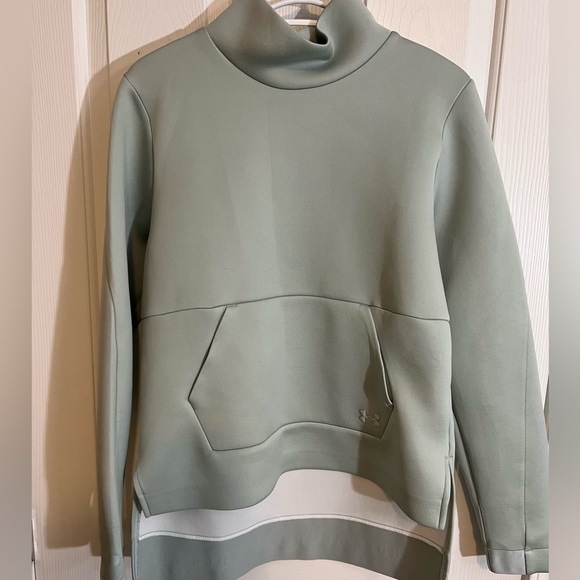 Under Armour Womens Sweatshirt Mint Green Unstoppable Move Mock Neck - Picture 2 of 7